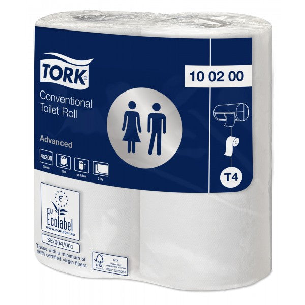 2 Ply Advanced Toilet Rolls - White - 36 Rolls of 200 Sheets
