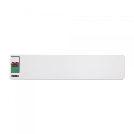 Car Standard Oblong Nikkalite White Reflective: Wales flag