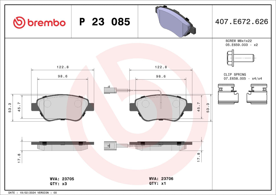 Brake Pad Set, disc brake - P 23 085