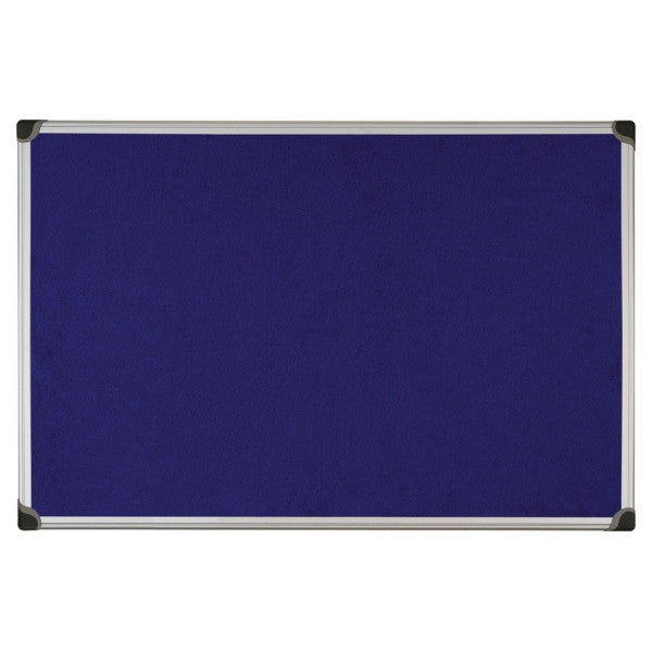 Aluminium Framed Fabric Notice Board - Blue - 600 x 900mm
