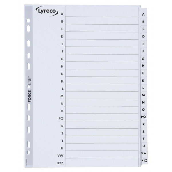 Mylar A4 20 Part A-Z Indexes - White