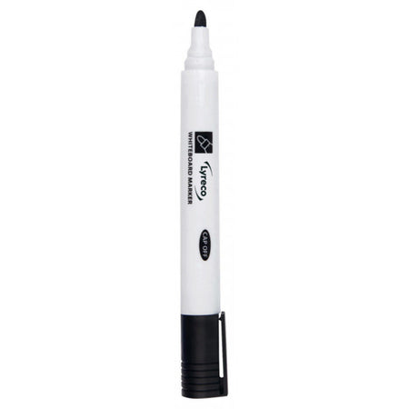 Bullet Tip Whiteboard Markers - Black - Box of 10