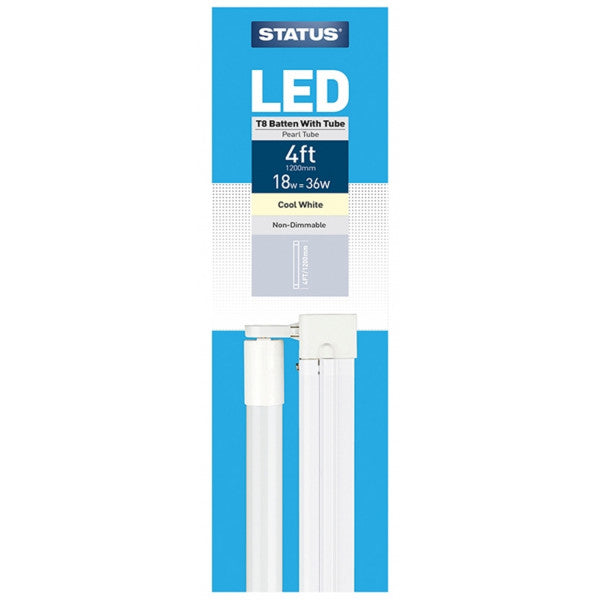 LED T8 Tube Bulb with Batten Fitting - 1200mm - 18W - 1500 Lumen
