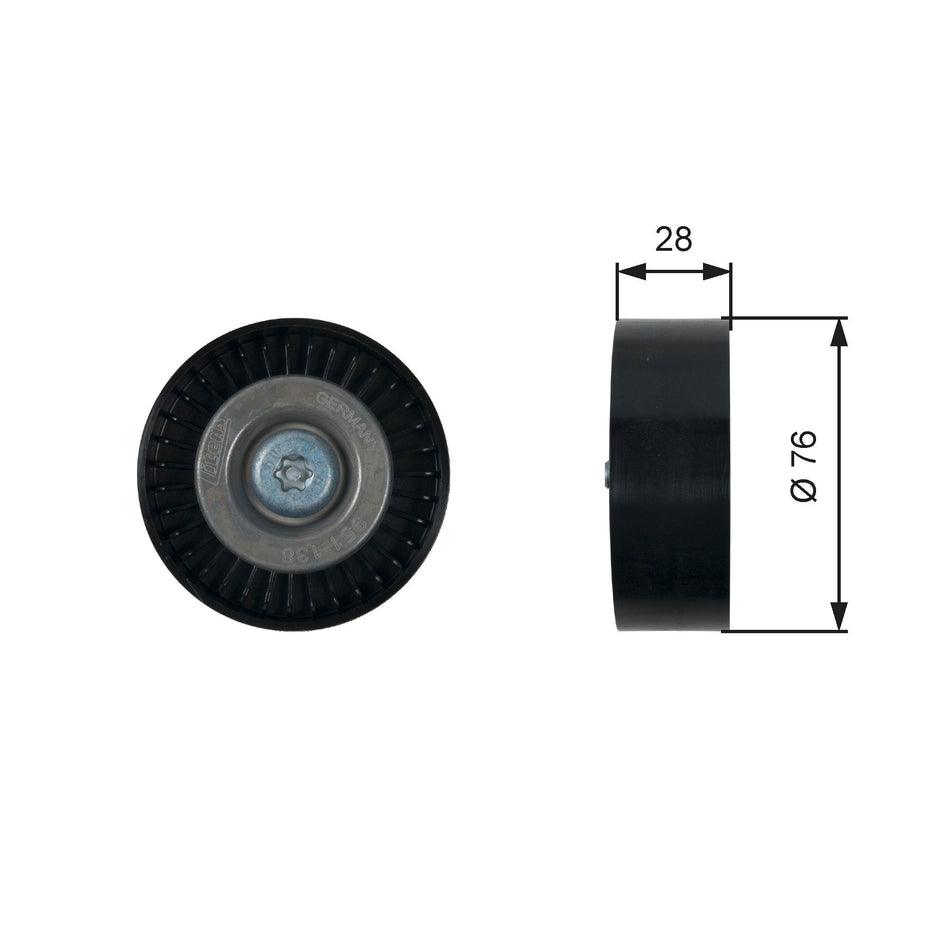 Deflection/Guide Pulley, V-ribbed belt - T36423