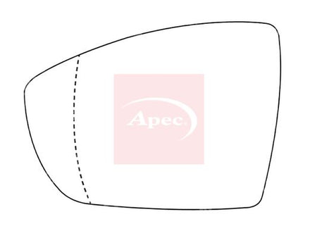 APEC Replacement Stick-On Standard Vehicle Mirror Glass LHS