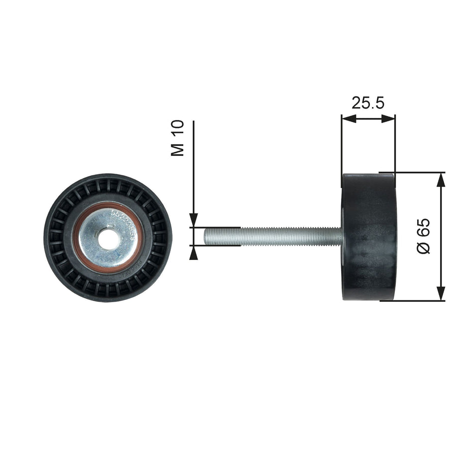 Deflection/Guide Pulley, V-ribbed belt - T36772