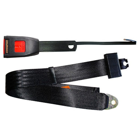Seat Belt - Static Lap & Electric Switch Buckle - Black