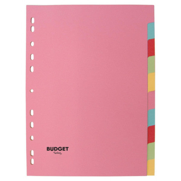 Assorted Colour A4 10 Part Dividers - 160gsm