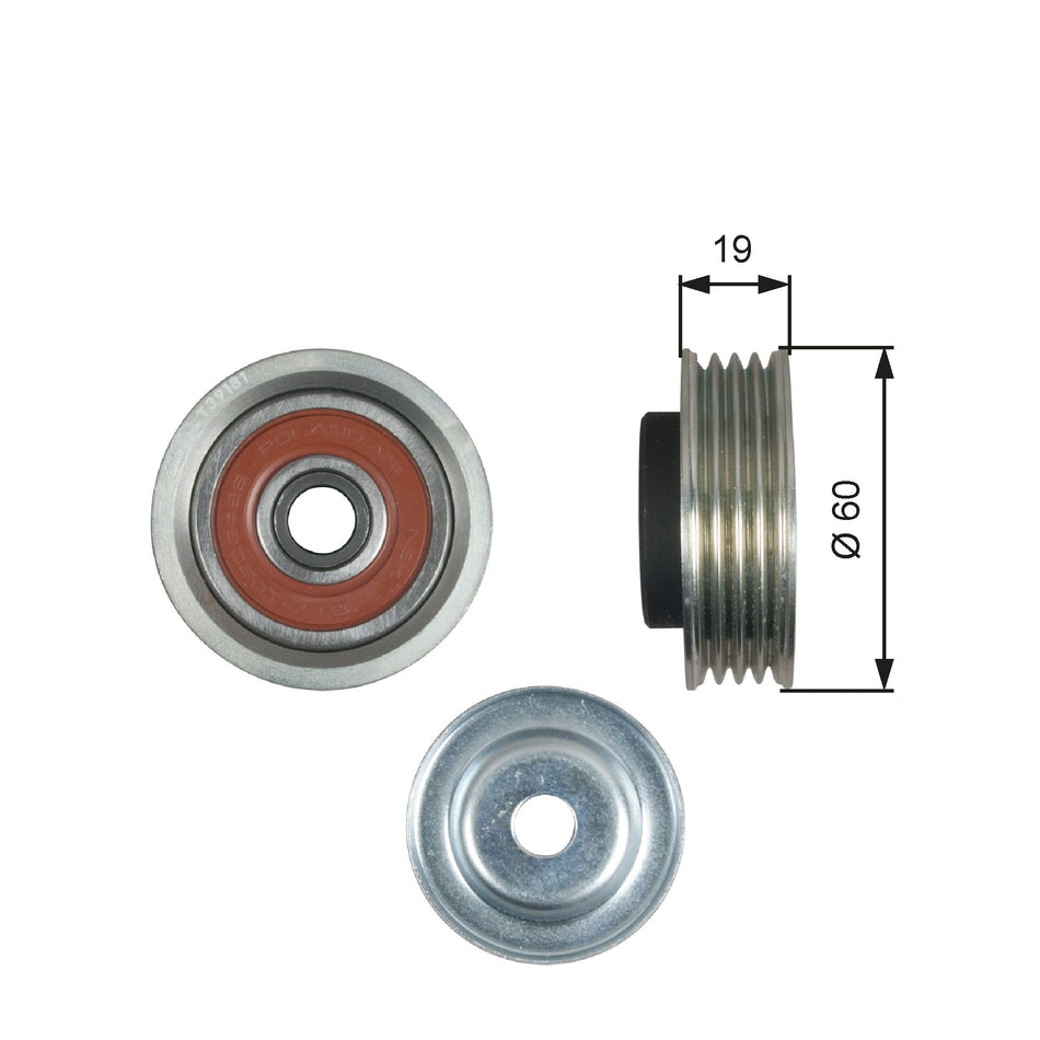 Tensioner Pulley, V-ribbed belt - T39181