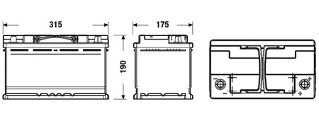 Exide EFB Battery  - 12 V - 80Ah - 800CCA