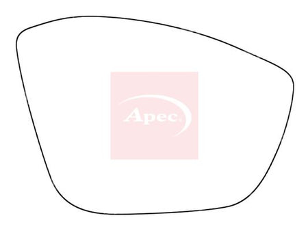 APEC Replacement Stick-On Standard Vehicle Mirror Glass RHS