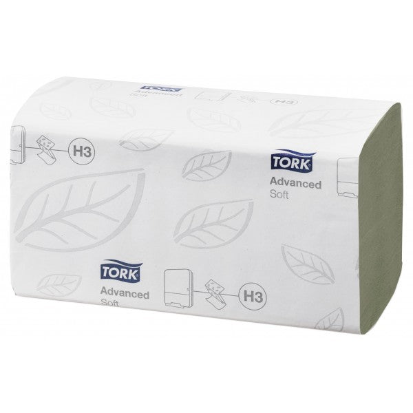 2 Ply Advanced Single Fold Hand Towels - Green - 15 Packs of 250 Sheets