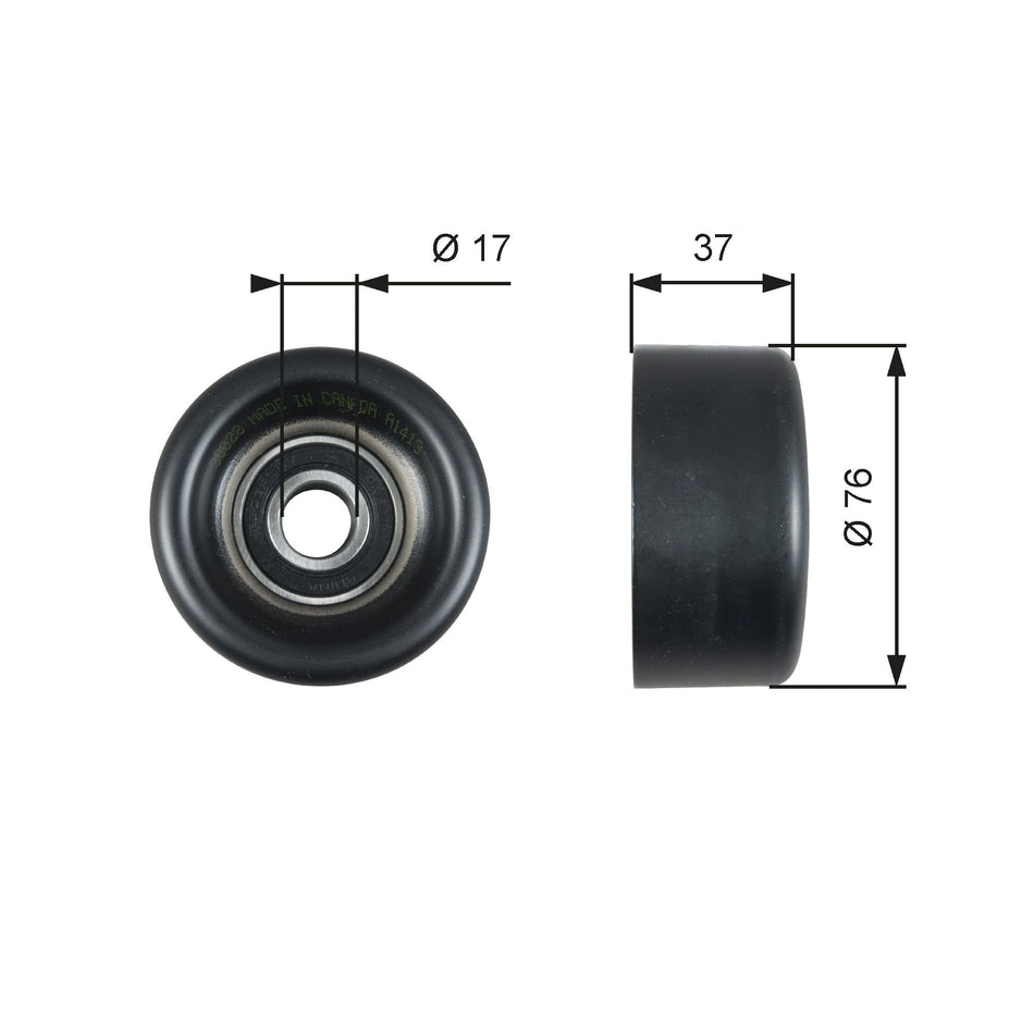 Deflection/Guide Pulley, V-ribbed belt - T38028