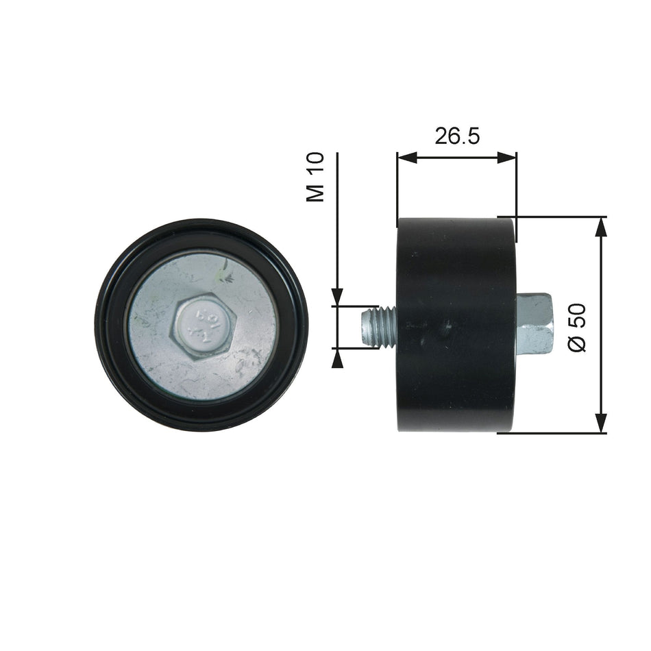 Deflection/Guide Pulley, V-ribbed belt - T36537
