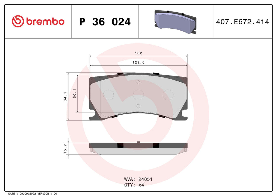Brake Pad Set, disc brake - P 36 024