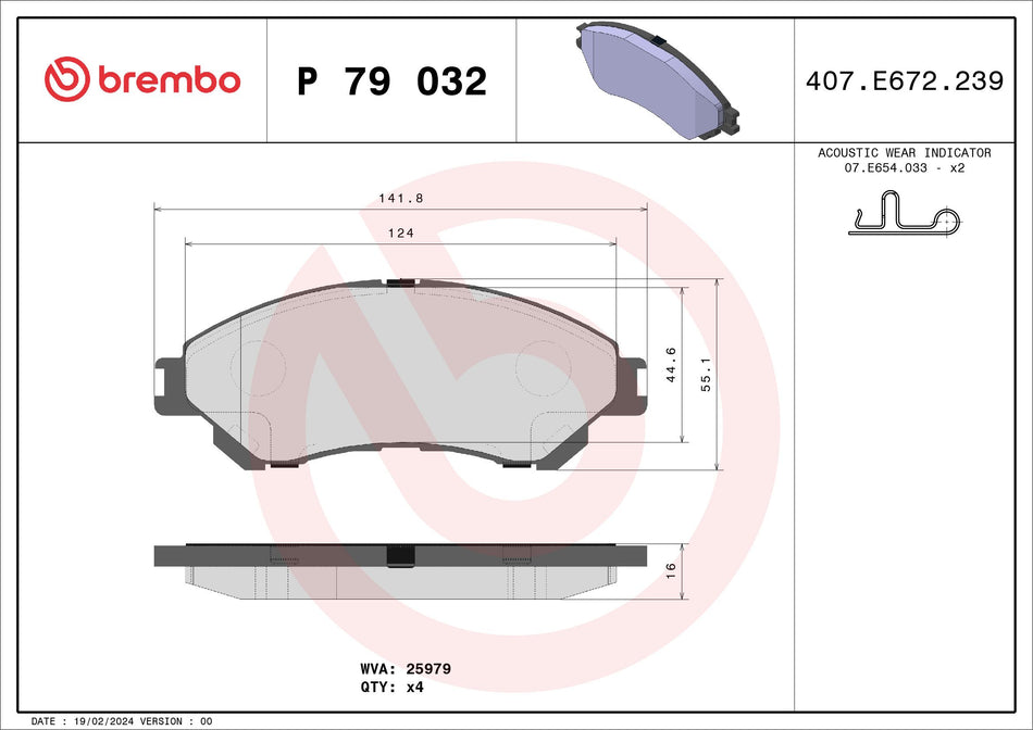 Brake Pad Set, disc brake - P 79 032