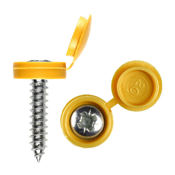 Self-Tapping Screws plus Yellow Caps (pack of 100)