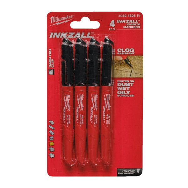 Inkzall Markers Black - 4pc