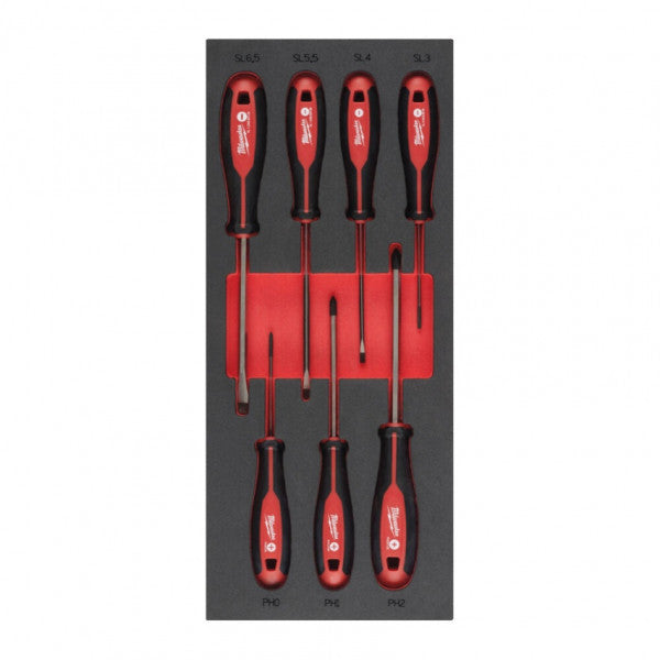 7 pc Tri-Lobe Screwdriver SL & PH Set Foam Insert -7pc