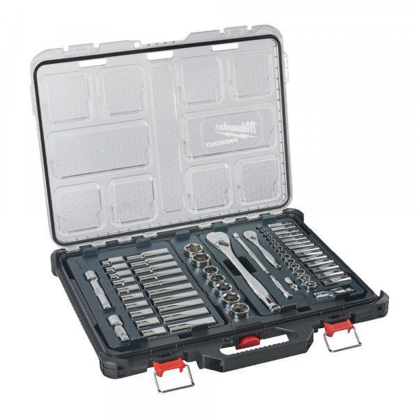 PACKOUT™ 1/4in. & 1/2in. Ratchet and Socket Set - 63 pc