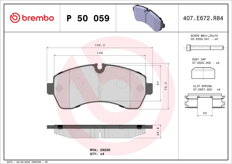 Brake Pad Set, disc brake - P 50 059