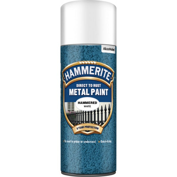Hammerite Direct To Rust Metal Paint - Hammered White - 400ml
