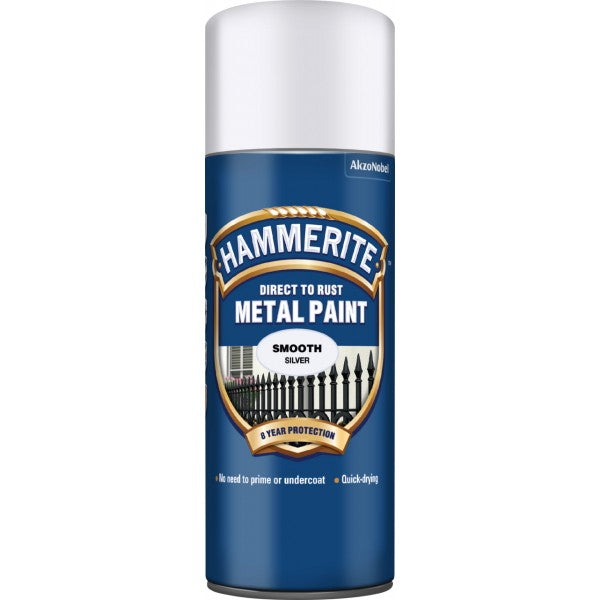 Hammerite Direct To Rust Metal Paint - Smooth Silver - 400ml