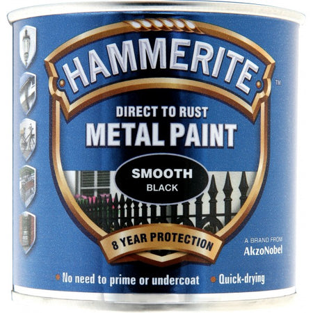 Direct To Rust Metal Paint - Smooth Black - 250ml