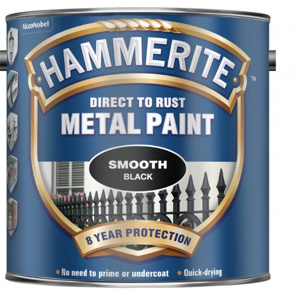 Direct To Rust Metal Paint - Smooth Black - 2.5 Litre