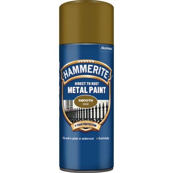 Hammerite Direct To Rust Metal Paint - Smooth Gold - 400ml