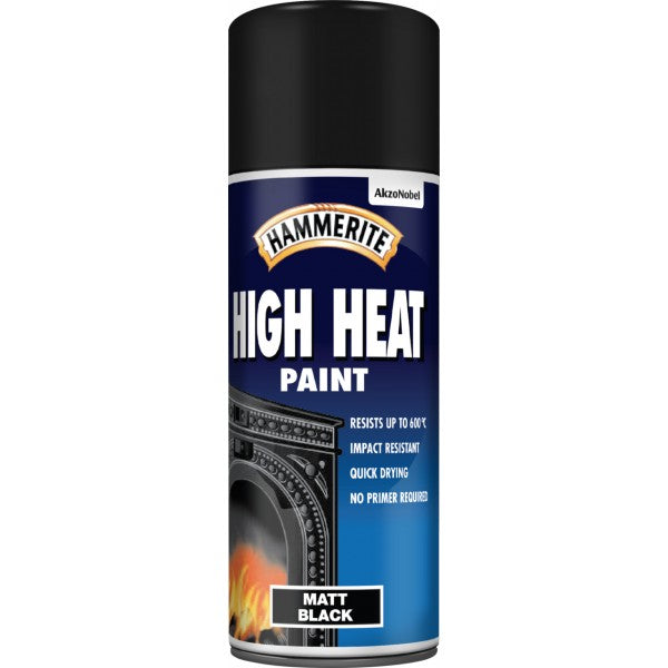 Hammerite High Heat Paint Aerosol - Matt Black - 400ml