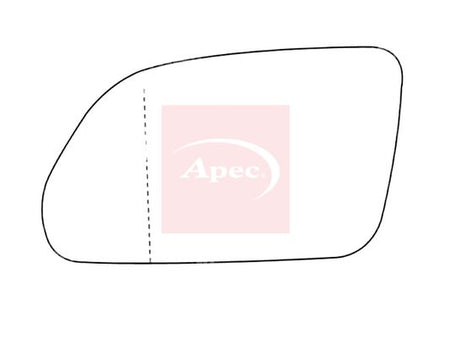 APEC Replacement Stick-On Standard Vehicle Mirror Glass LHS