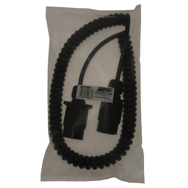 Curly Extension Lead -3m - 12N - 7-Pin Plugs