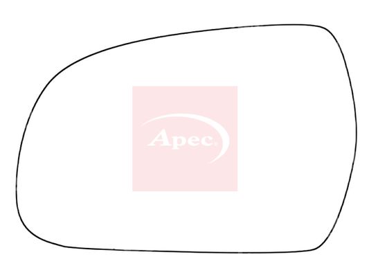APEC Replacement Stick-On Standard Vehicle Mirror Glass LHS