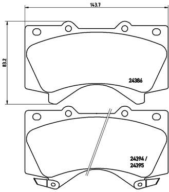 Brake Pad Set, disc brake - P 83 107