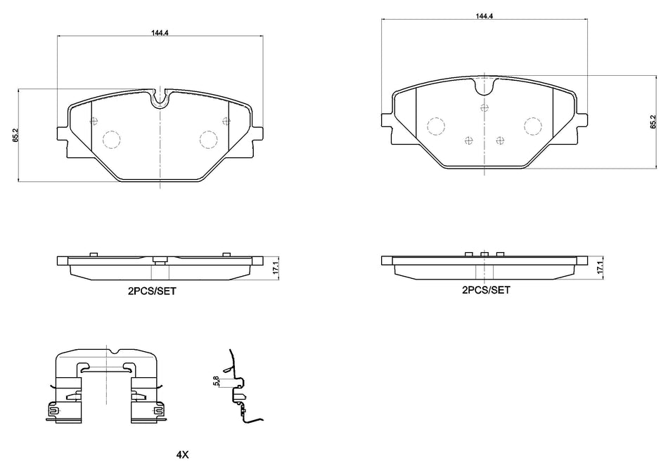 Brake Pad Set, disc brake - P 44 032