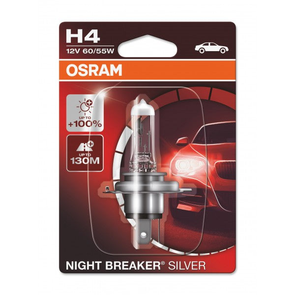 Performance Bulbs - H4 up to +100% More Brightness - (472) P43t - Halogen - NIGHT BREAKER SILVER