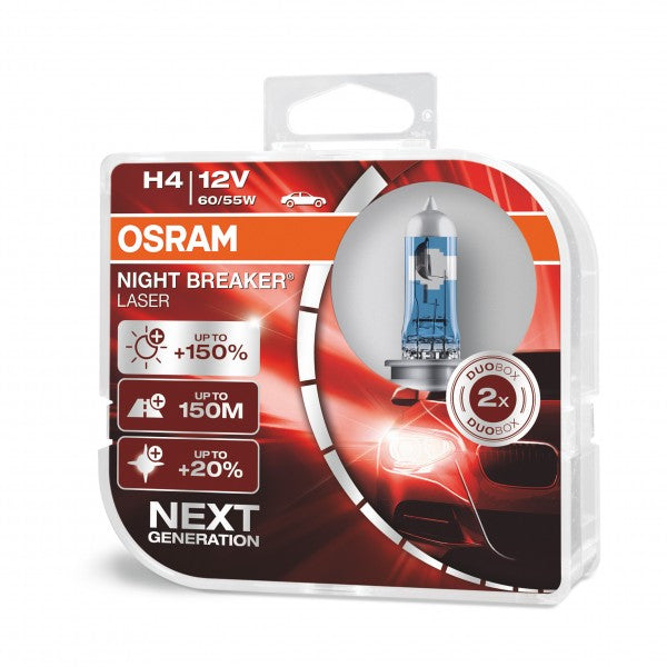 Performance Bulbs - H4 up to +150% More Brightness - (472) P43t - Halogen - NIGHT BREAKER LASER