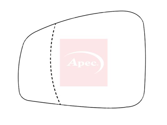 APEC Replacement Stick-On Standard Vehicle Mirror Glass LHS