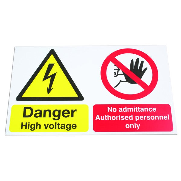 Safety Sign - Danger High Voltage No Admittance - 500 x 300mm
