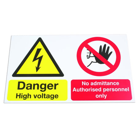 Safety Sign - Danger High Voltage No Admittance - 500 x 300mm