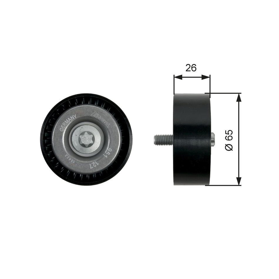 Deflection/Guide Pulley, V-ribbed belt - T36437