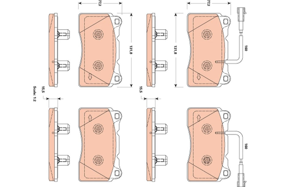 Brake Pad Set, disc brake - GDB1888