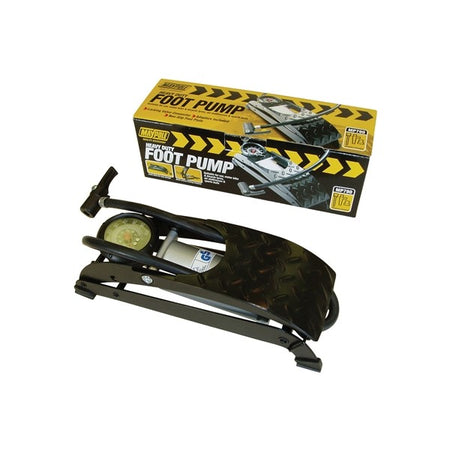 Foot Pump - Heavy Duty - Analogue Gauge - Single Barrel