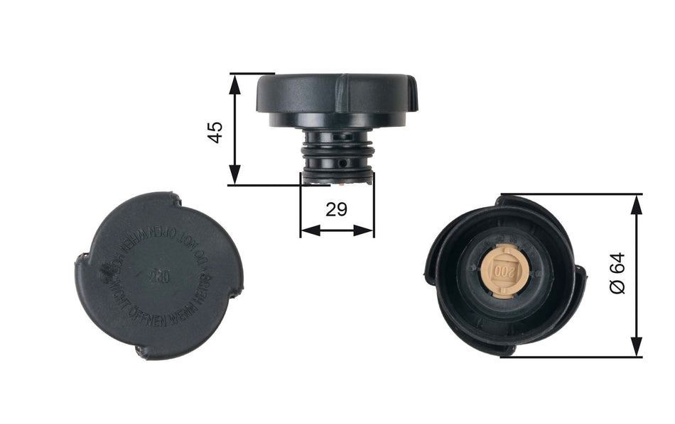 Cap, coolant tank - RC204