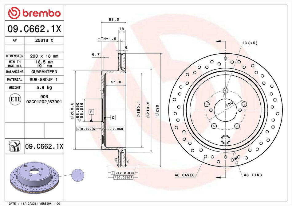 Brake Disc - 09.C662.1X