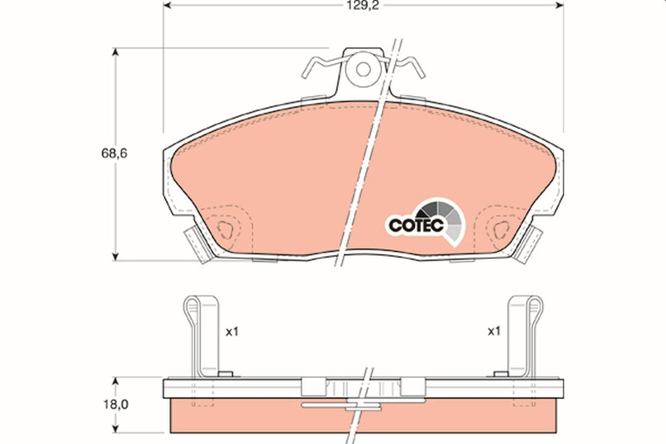 Brake Pad Set, disc brake - GDB496