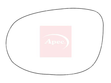 APEC Replacement Stick-On Standard Vehicle Mirror Glass LHS