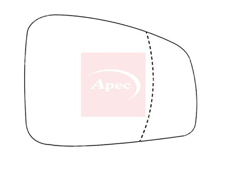 APEC Replacement Stick-On Standard Vehicle Mirror Glass RHS