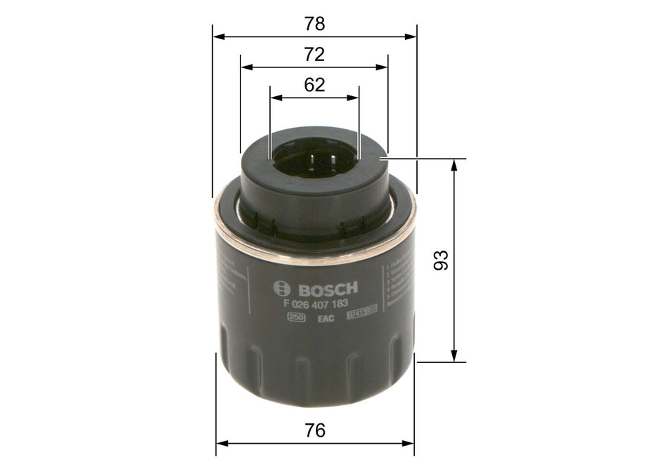 Oil Filter - F 026 407 183